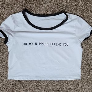 👕 Funny Nipples Offensive Crop Top